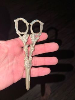Antique Silver Grape  Victorian age handmade Scissors with Hallmarks