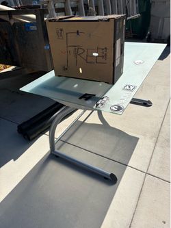 Desk with glass top