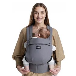 Momcozy Baby Carrier - Ergonomic, Cozy and Lightweight Carrier for 7-45lbs, Effortless to Put On, Ideal for Hands-Free Parenting, Enhanced Lumbar Supp