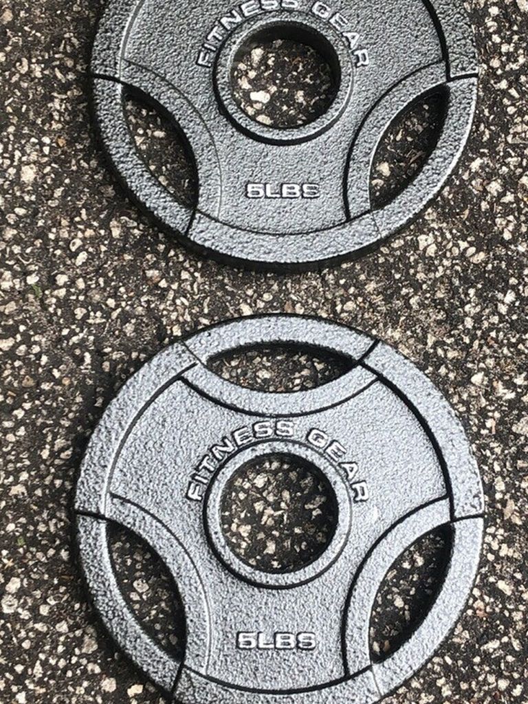 PAIR OF 5 POUND NEW FITNESS GEAR PLATES