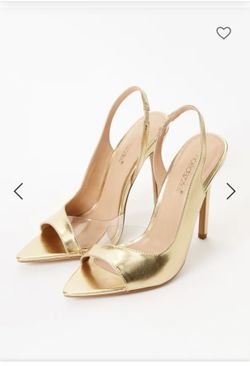 BRAND NEW Slingback Heel Gold/ Clear