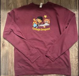 Kanye West College Dropout Embroidered Sweater Maroon Size Large