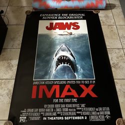 🎬 RARE JAWS IMAX Theater Banner – 8ft x 5ft Vinyl – Original Promo Poster 