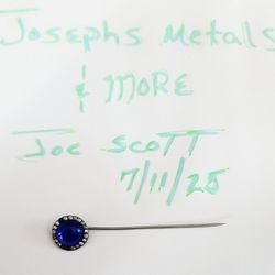 Sapphire Stick Pin 18k White Gold 