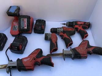 Milwaukee 12v cordless tool sets.