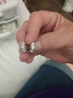 Silver Flower hoops