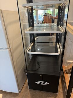 Glass Display Cabinet with LED Lighting & Storage – Retail or Bakery Case
