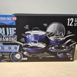 Brand NEW Non-stick Blue Diamond 12 Piece Cookware Set