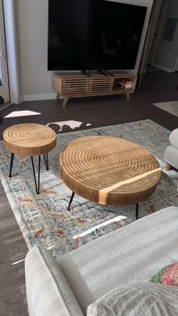 2 piece round   Coffee  table - modern farmhouse/style