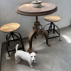 Adjustable Height Table With Adjustable Height Stools