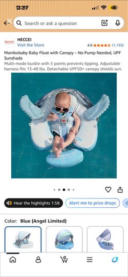 Mambo baby angel float
