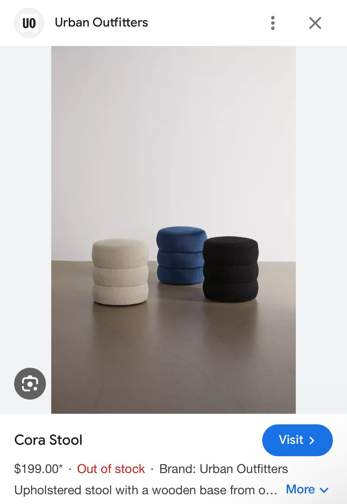 Pending- UO Boucle Stools Side Tables