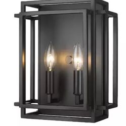 Z-Lite 454-2S Titania 2 Light 12" Tall Bathroom Sconce - Black