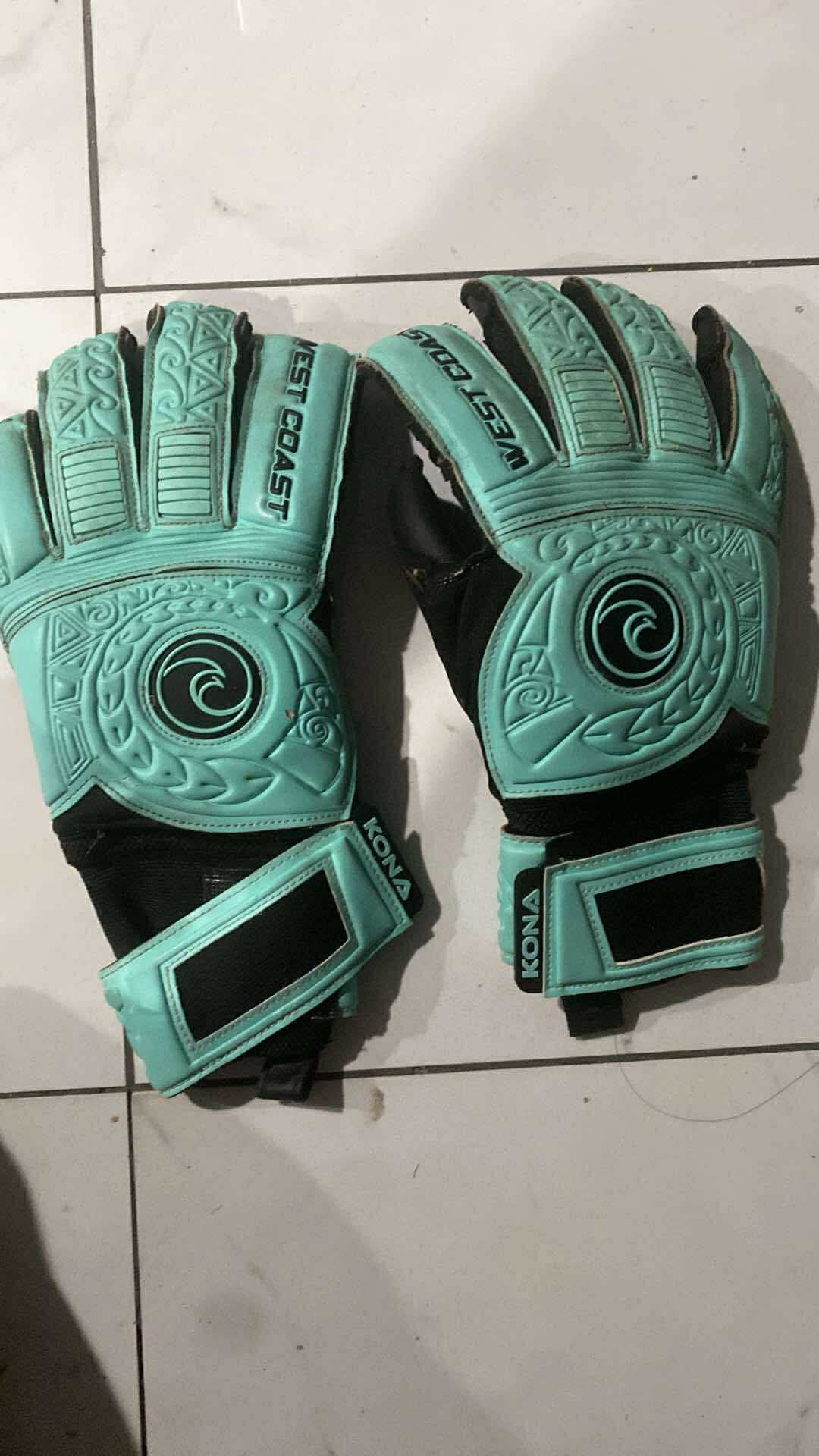 Kona West Coast GK Goalkeeper Gloves KONA North Shore Teal Black White Size 9