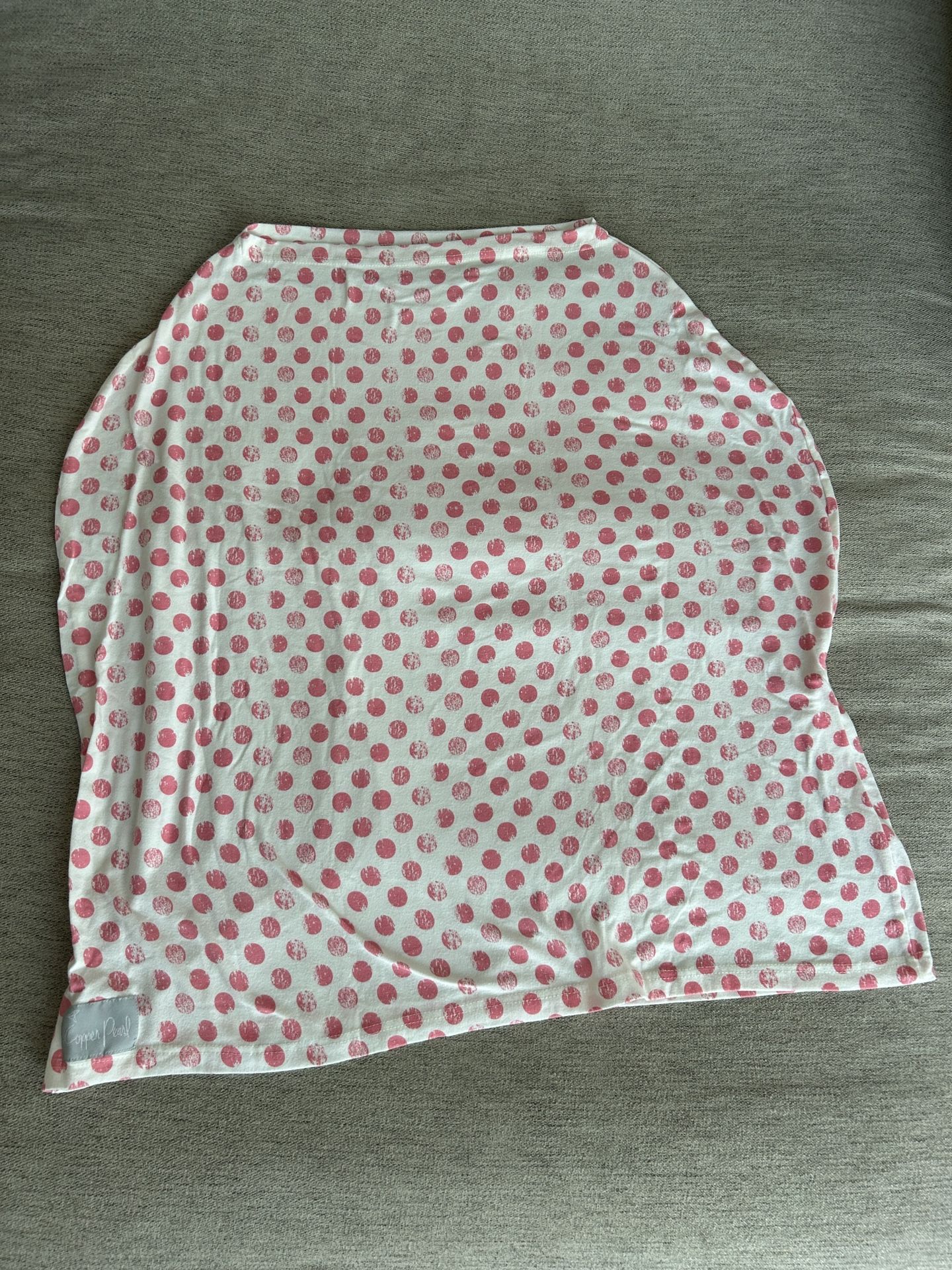 “Copper Pearl” Pink Polka Dot Multi-Use Cover (Car Seat, Nursing, Stroller)