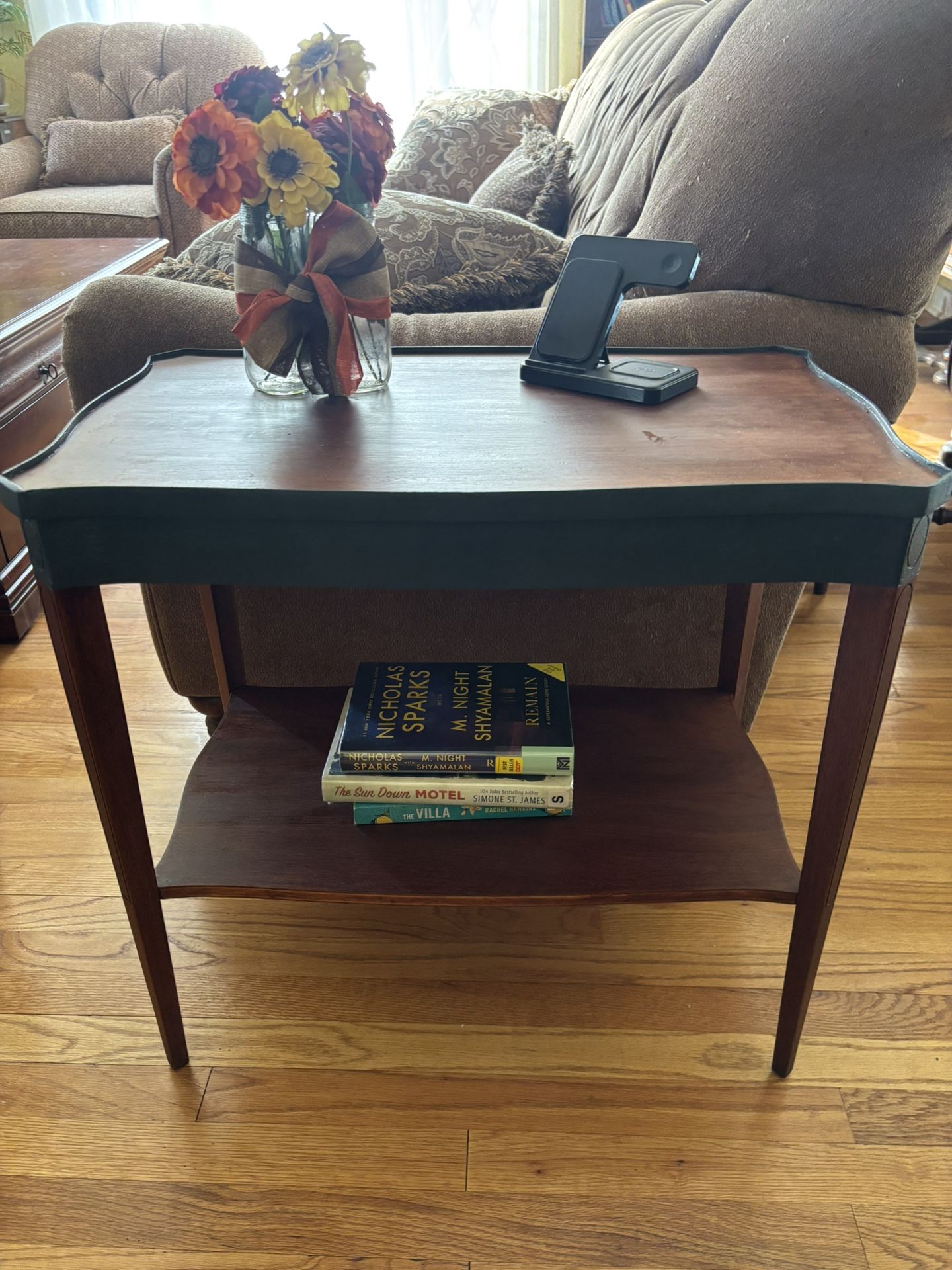 Wooden Side Table with Shelf