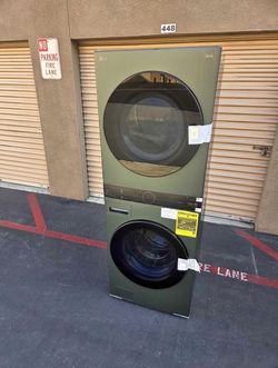 LG STACKABLE WASHER AND GAS DRYER, 27” WIDE