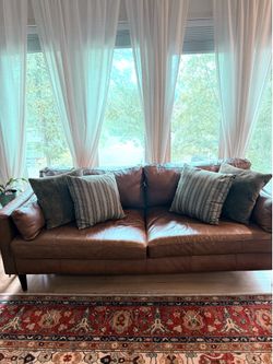 Mid Century Modern Leather Couch
