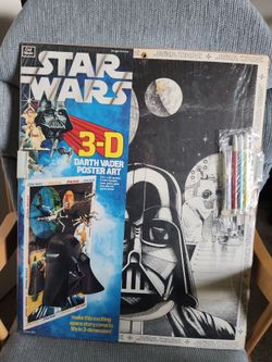 VINTAGE STAR WARS 3D DARTH VADER POSTER ART