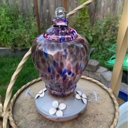 Beautiful Glass Hummingbird Bird Feeder