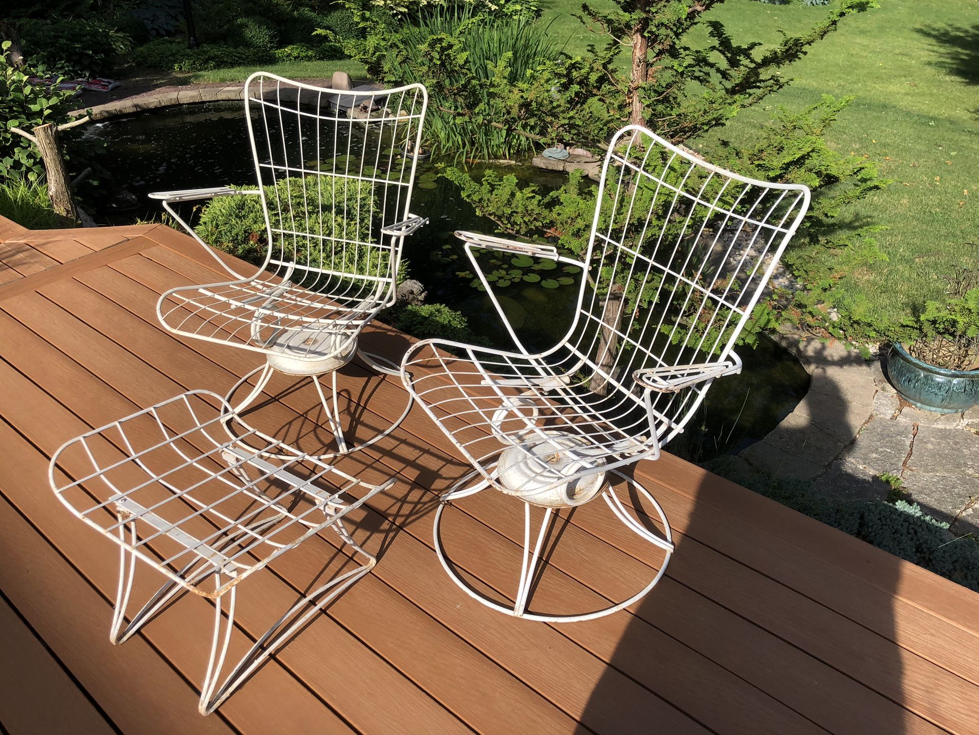 Mid Century Swivel Rocker Chairs