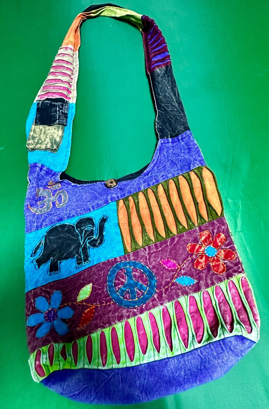 Peace Love Sling Purse Handbag In Colorful Boho Purse Handbag | Handmade Nepal