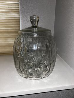 New Glass Jar With Four Glasses