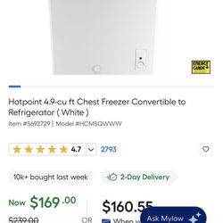 Hotpoint 4.9-cu ft Chest Freezer Refrigerator