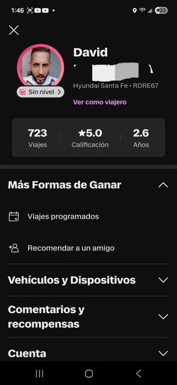 Rent cuenta de uber y lyft