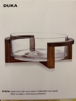 Salad Bowl With Wood Stand