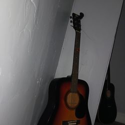 Vintage 6 String Sunburst Acoustic  Guitar 