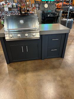 71” Bbq Island With 4 Burner Grill