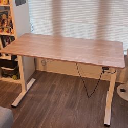 Electric Standing Desk (White & Maple)