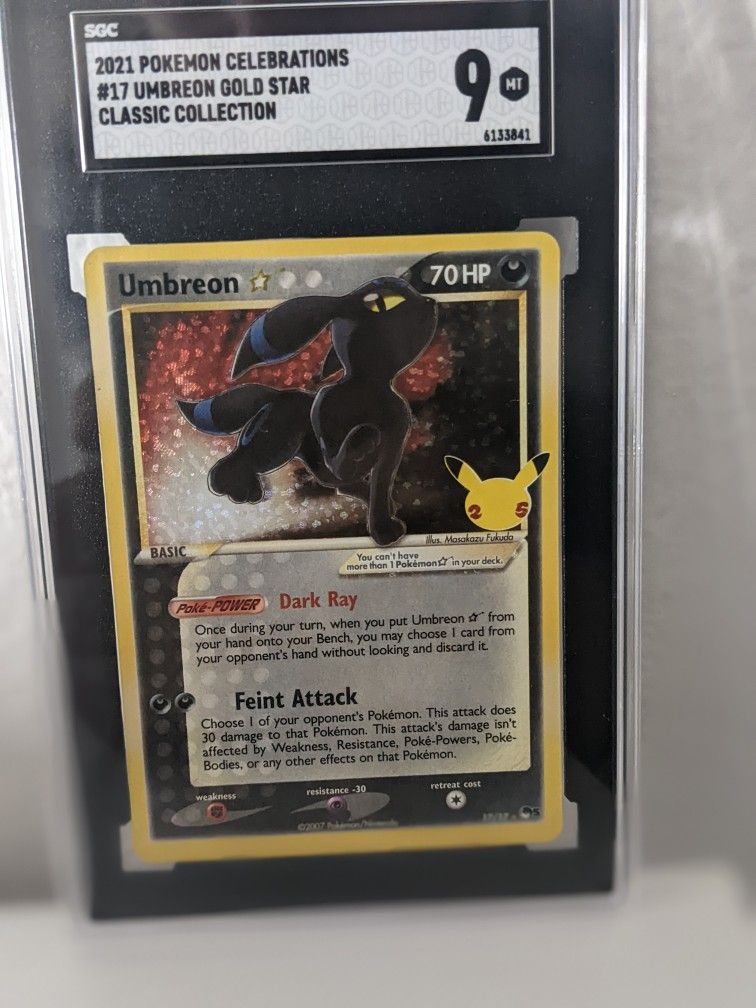 Pokemon Card Umbreon Gold Star SGC 9