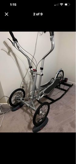Street Strider Elliptical Bike with indoor training stand