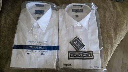 Mens white dress shirts (new)
