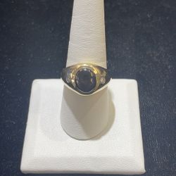 Diamond & Black Star Ring 