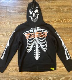 Awful lot of Cough Syrup Black Full Zip Hoodie Skeleton Graphic Men’s Size L