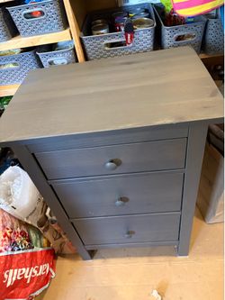 NEW IKEA gray Hemnes 3 drawer wooden Nightstands