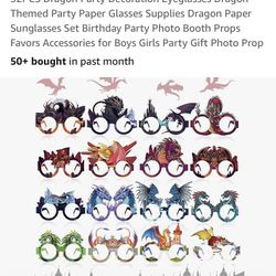 New 32 Pc Dragon Glasses For Kids Party