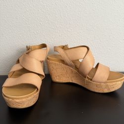 Kork-Ease Ashcroft Leather Platform Wedge Sandals – Size 7 