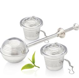 Tea Infuser Set of 3 Pack of Ultra Fine Loose Leaf Tea Strainer New In Box 