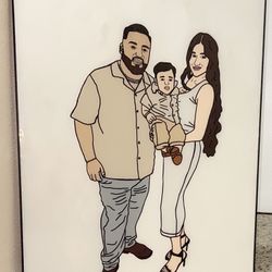 Glass Paintings Family, Friends, Pets, Anime & Cartoon Portraits Available LOCATED IN COVINA