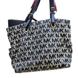 Michael Kors Jet Set Signature Logo Weekender Bag Brown Purse / Handbag
