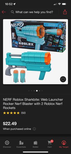 Nerf Roblox Sharkbite: Web Launcher Rocker Nerf Blaster, 2 Roblox