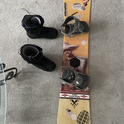 Ride Fleetwood Snowboard, Bindings And Burton Boots