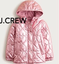 🌧(NEW) (3 SIZES AVAILABLE) GIRLS’ J.CREW PIPPA METALLIC QUILTED JACKET WITH PRIMALOFT® - SIZES: MEDIUM (8-9), LARGE (10-11) AND EXTRA LARGE (12-13)🌧