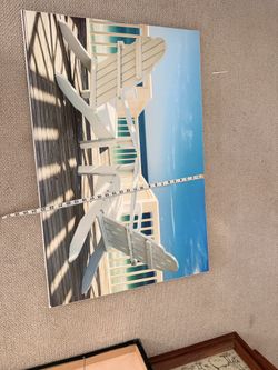 Deck Chairs printed on wood
