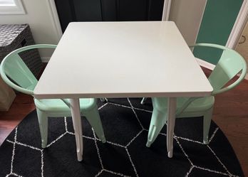 Kids Metal Table and Two Chairs
