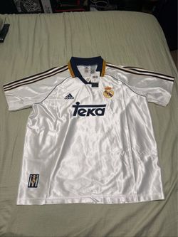 New Adidas Real Madrid FC 1999 Home Jersey White/Navy Blue/ Gold XL